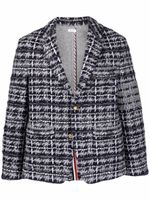 Thom Browne blazer en tweed à simple boutonnage - Gris