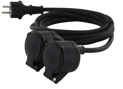 Enzo Chacon verlengsnoer rubber tweeweg 3x1,5qmm 10m - 1167145