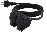 Enzo Chacon verlengsnoer rubber tweeweg 3x1,5qmm 10m - 1167145