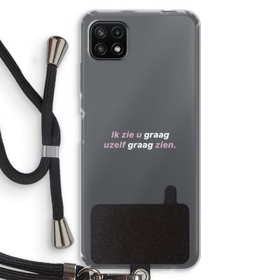 uzelf graag zien: Samsung Galaxy A22 5G Transparant Hoesje met koord
