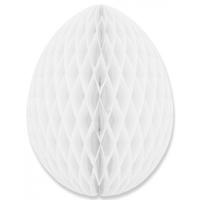 Paas decoratie ei van papier - wit - 30 cm - brandvertragend crepepapier - Pasen Paas decoratie ei van papier - wit - 30 cm - brandvertragend crepepapier - Pasen