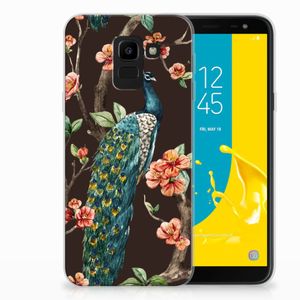 Samsung Galaxy J6 2018 TPU Hoesje Pauw met Bloemen