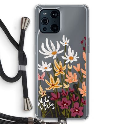 Painted wildflowers: Oppo Find X3 Transparant Hoesje met koord