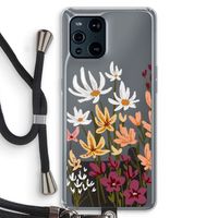Painted wildflowers: Oppo Find X3 Transparant Hoesje met koord
