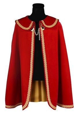 Prinsenmantel lang rood goud