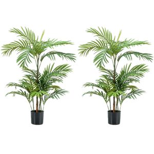 Set van 2x stuks groene kunstplanten Phoenix Palmboom 90 cm