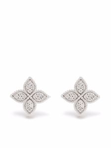 Roberto Coin puces d'oreilles Princess Flower en or blanc 18ct ornées de diamants - Argent