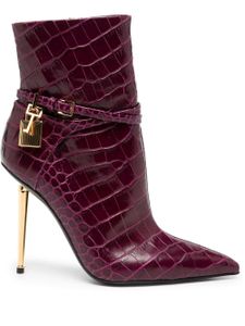 TOM FORD bottines Padlock à peau de crocodile embossée - Violet