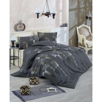 Beddengoedset - 1 dekbedovertrek 220x240 cm + 2 kussenslopen 60x60 cm - 65% katoen, 35% polyester - Antraciet