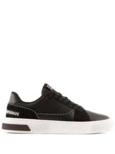 Ea7 Emporio Armani baskets en cuir - Noir