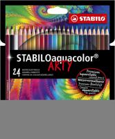 STABILO aquacolor, premium aquarel kleurpotlood, ARTY etui met 24 kleuren