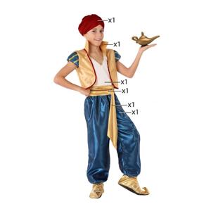 Arabische prins verkleed kostuum - blauw/goud - 6-delig - kinderen - 1001 nacht thema