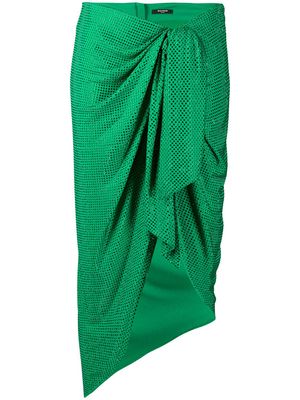 Balmain jupe mi-longue à pois - Vert
