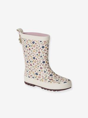 Rubberen regenlaarzen met print voor kinderen, kleutercollectie roze, bedrukt