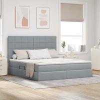 Opslag bed met matras Lichtgrijs 180 x 200 cm Nep Leer