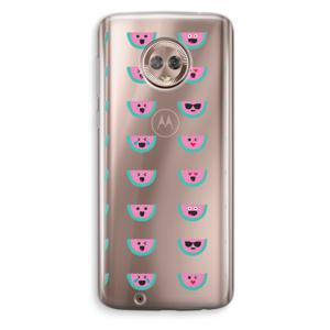Smiley watermeloenprint: Motorola Moto G6 Transparant Hoesje
