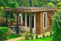 Lugarde Tuinhuis PR17 360x420 cm - 44 mm- Plat dak- Onbehandeld vurenhout- Lugarde