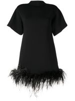 Rachel Gilbert robe Rita courte bordée de plumes - Noir