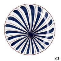 Eetbord Bidasoa Oceanika Blauw Keramisch Ø 27 cm (12 Stuks)