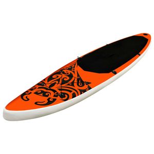 The Living Store Stand Up Paddleboardset opblaasbaar 366x76x15 cm oranje - SUP board