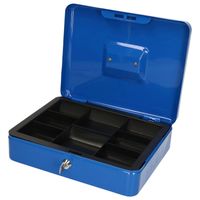 Geldkistje/kluisje blauw met slot 30 cm - Geldkistjes - thumbnail