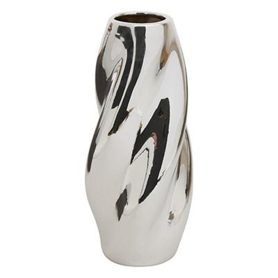 Bloemenvaas Silver Sky - zilver - keramiek - D11 x H28 cm - moderne vorm
