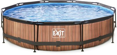 EXIT Wood zwembad 360 x 76 cm met filterpomp EXIT Wood zwembad 360 x 76 cm met filterpomp