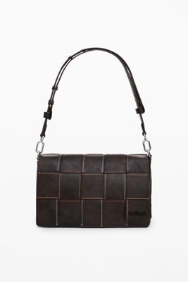 Gevlochten tas met leerlook - BROWN - U