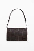 Gevlochten tas met leerlook - BROWN - U