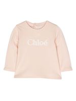 Chloé Kids t-shirt à logo embossé - Rose