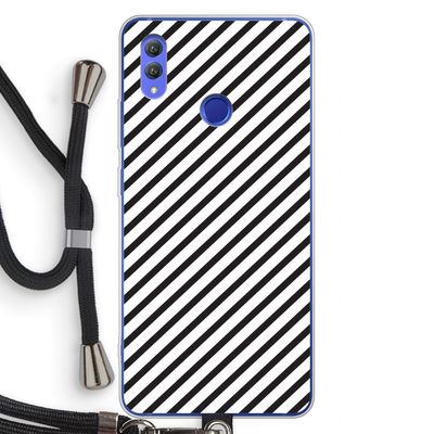 Strepen zwart-wit: Honor Note 10 Transparant Hoesje met koord