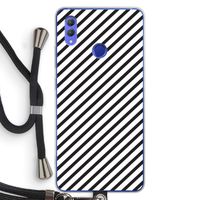 Strepen zwart-wit: Honor Note 10 Transparant Hoesje met koord Strepen zwart-wit: Honor Note 10 Transparant Hoesje met koord