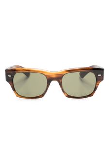 Oliver Peoples lunettes de soleil rectangulaires à effet écailles de tortue - Marron