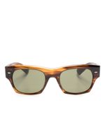 Oliver Peoples lunettes de soleil rectangulaires à effet écailles de tortue - Marron - thumbnail