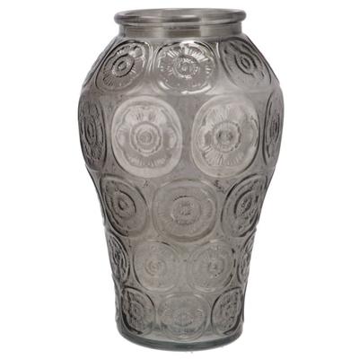Bloemenvaas Circle - boeket vaas - glas - donkergrijs - 15 x 25 cm