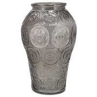 Bloemenvaas Circle - boeket vaas - glas - donkergrijs - 15 x 25 cm
