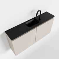 Toiletmeubel Mondiaz Ture | 100 cm | Meubelkleur Linen | Eden wastafel Urban Midden | 1 kraangat