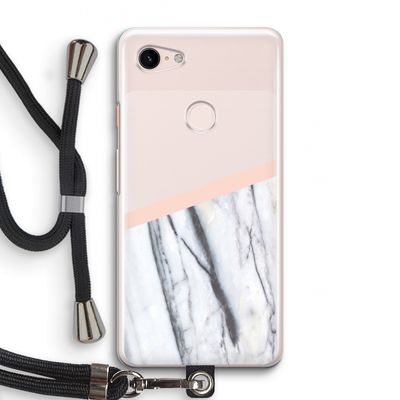 A touch of peach: Pixel 3 Transparant Hoesje met koord