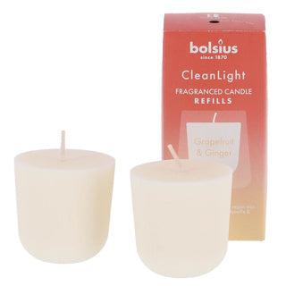 Bolsius navulling clean light pack 2 grapefruit & ginger