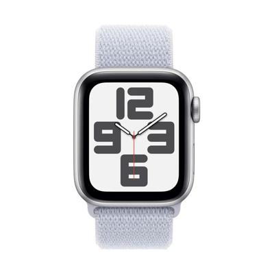 AppleWatch SE GPS + Cellular 40mm Aluminium Case met Blue Cloud Sport Loop Smartwatch Zilver