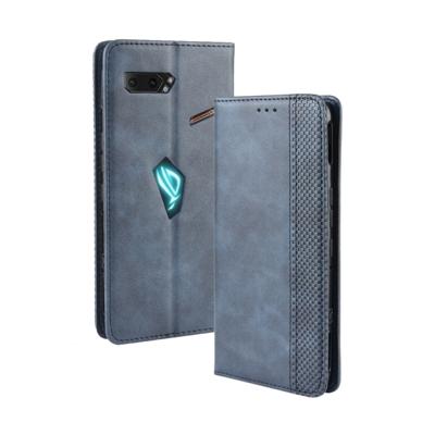 Magnetische gesp retro Crazy Horse textuur horizontale Flip lederen case voor ASUS ROG Phone II ZS660KL met houder & kaartsleuven & fotolijstjes (bla