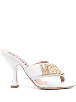 Moschino mules 110 mm à plaque logo - Blanc