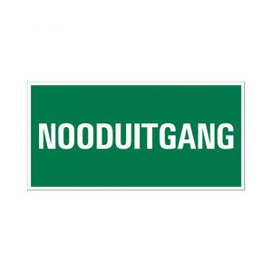 Bord Nooduitgang - 150x300 mm.