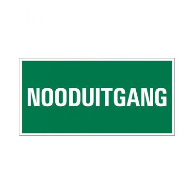 Bord Nooduitgang - 150x300 mm.