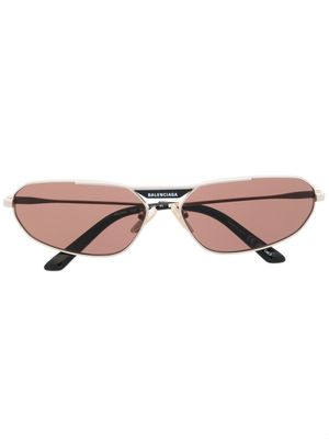 Balenciaga Eyewear lunettes de soleil à monture ovale - Or