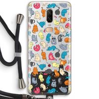 Kleurrijke katten: OnePlus 6 Transparant Hoesje met koord