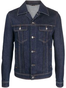 Dolce & Gabbana veste en jean à logo imprimé - Bleu