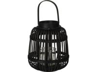 Home & Styling Lantaarn bamboe 19x24cm zwart