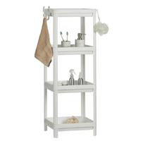 Badkamerrek - wit - kunststof - 4-laags - 36 x 23 x 100 cm