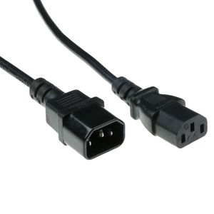 ACT AK5122 230V Aansluitkabel C13/C14 Zwart - 10 meter